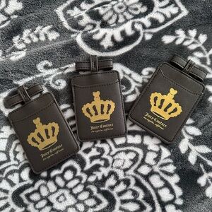 Juicy Couture Black and Gold Crown Luggage Tags/Small Credit Card wallet